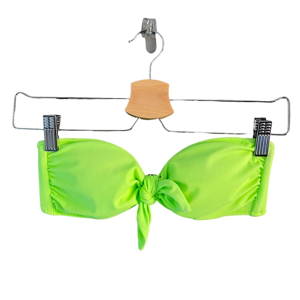 Victoria's Secret Bandeau Neon Yellow Green Bikini Top, Women's Small